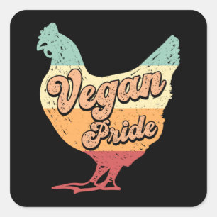 Sticker Carré Veganism Vegetables Vegan Veggie Animaux Idée cade