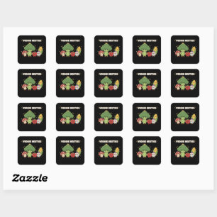 Sticker Carré Veggie Besties Joli dessin animé kawaii de légum