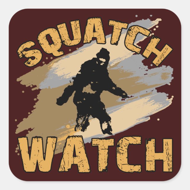 Sticker Carré Veille de squatch (Devant)
