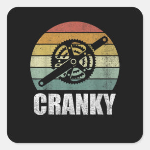 Sticker Carré Vélo Cadeaux Cranky Amateurs de vélo Cranky