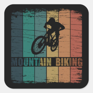 Sticker Carré Vélo de montagne Vintage Mtb Descente