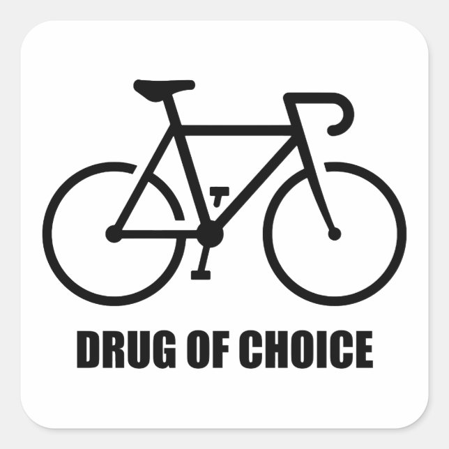 Sticker Carré Vélo, Drogue De Choix (Devant)