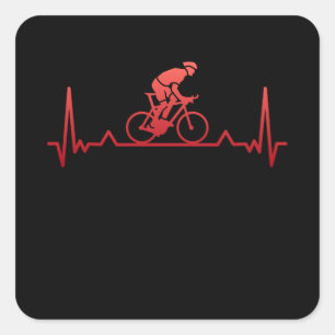Sticker Carré Vélo vélo Heartbeat vélo cadeau