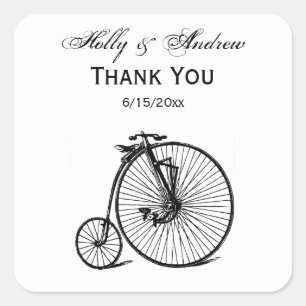 Sticker Carré Vélocipède vintage bicyclette penny farthing vélo