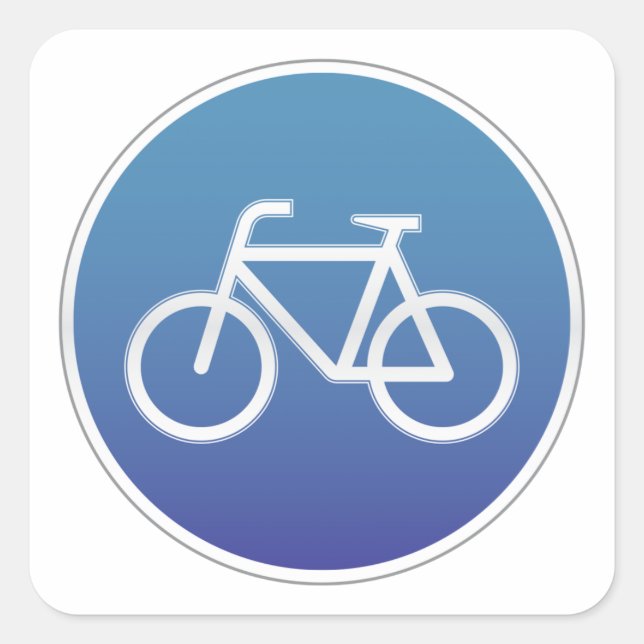 Sticker Carré Vélos permis panneau routier (Devant)