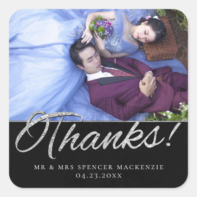 Sticker Carré Velvet Onyx Grunge | Photo Vampy Jet Black Merci (Devant)