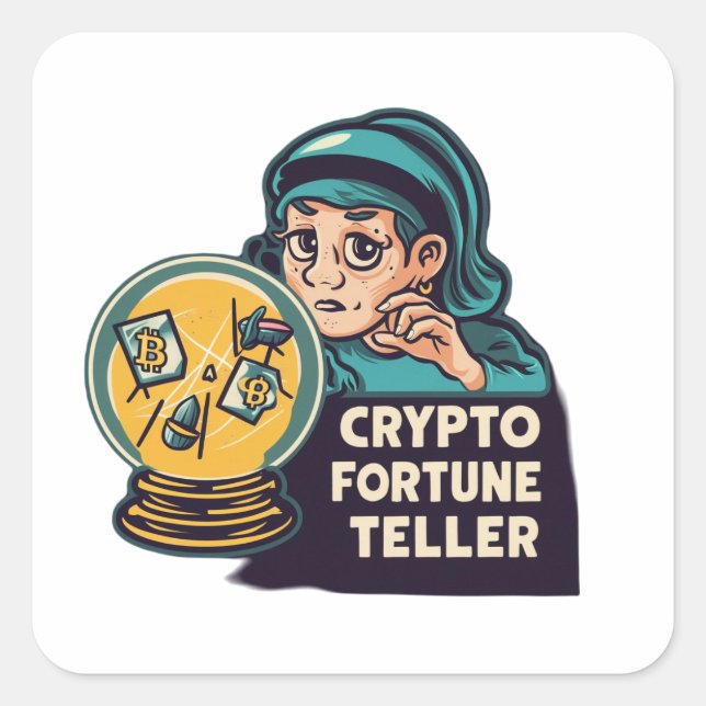Sticker Carré Vendeur Crypto Fortune (Devant)