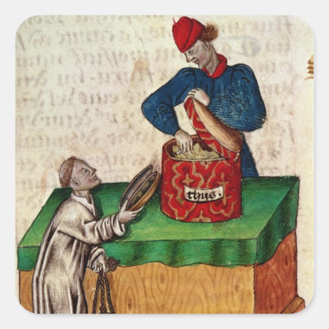 Sticker Carré Vendeur d'encens (Devant)