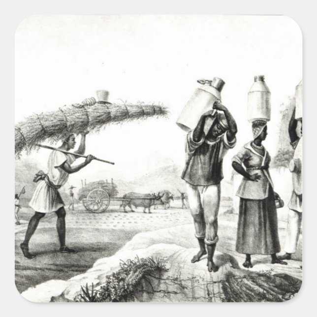 Sticker Carré Vendeurs de lait et de capim (Devant)