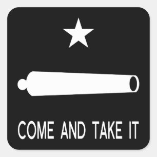 Sticker Carré Venez il falloir le ~ le Texas de drapeau