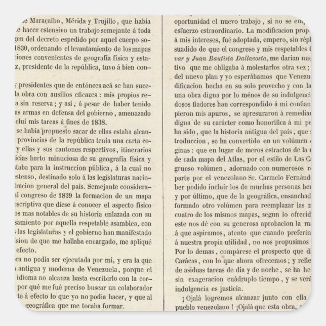 Sticker Carré Venezuela (Devant)