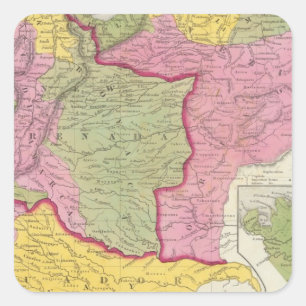 Sticker Carré Venezuela, New Grenada & Equateur