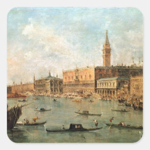 Sticker Carré Venise : Le Palais des Doges et le Molo du Ba