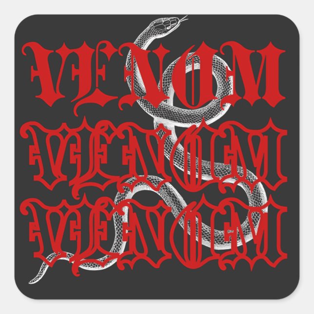 Sticker Carré Venom est l'arme du serpent (Devant)
