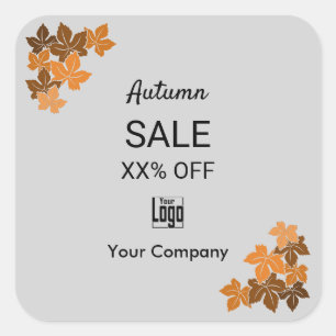 Sticker Carré Vente d'automne sur le matériel marketing