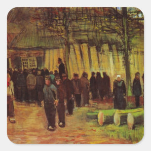 Sticker Carré Vente de bois d'oeuvre par Vincent van Gogh