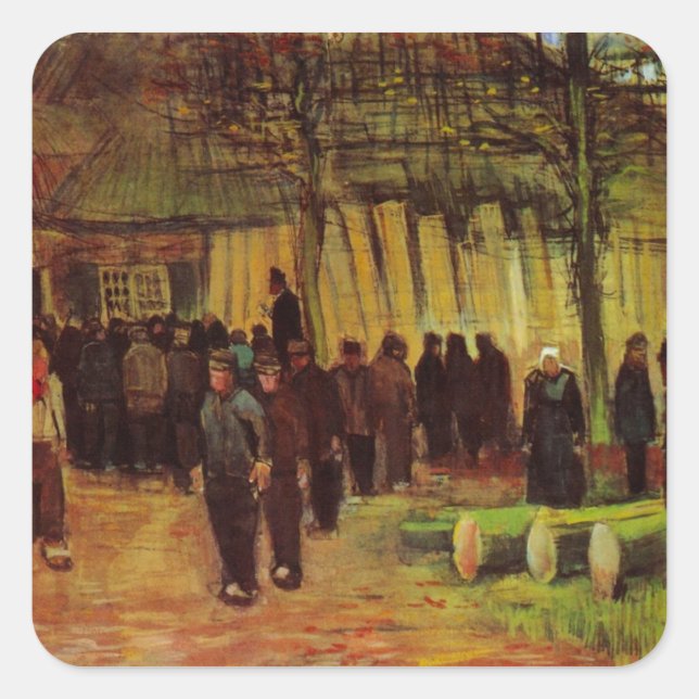 Sticker Carré Vente de bois par Vincent van Gogh (Devant)