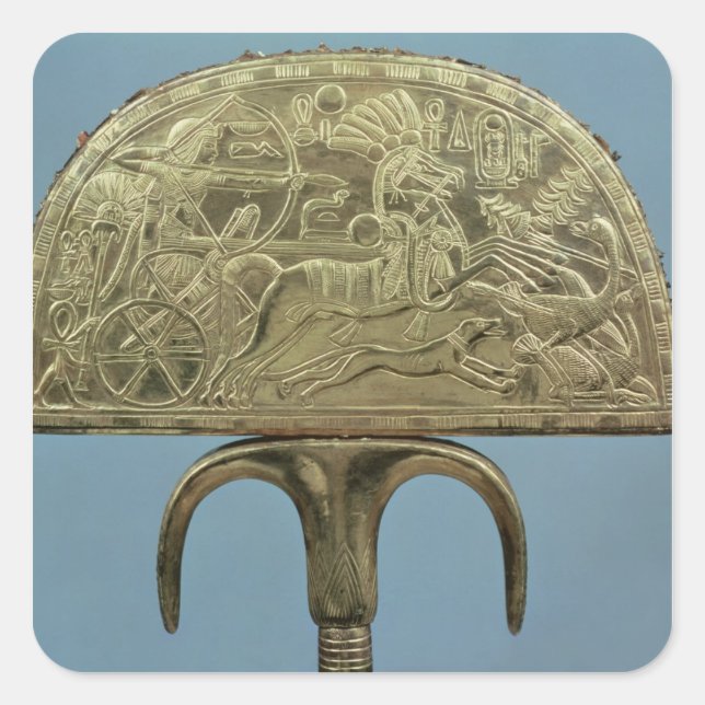 Sticker Carré Ventilateur de plumes d'autruche de la Tombe de (Devant)