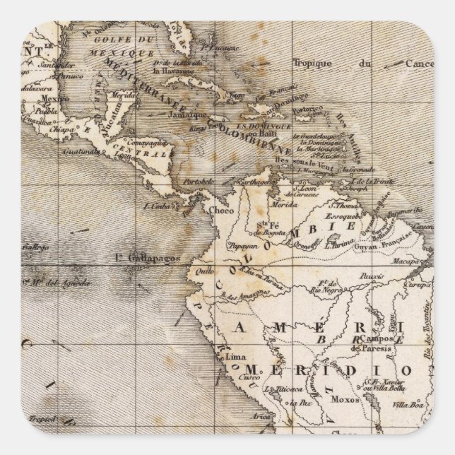 Sticker Carré Vents Amerique (Devant)