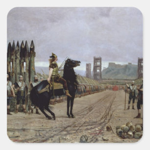 Sticker Carré Vercingetorix avant César, 52 AVANT JÉSUS CHRIST