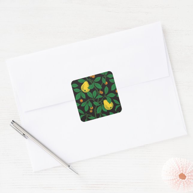 Sticker Carré Verdure vintage Arbre à fruits naturels (Enveloppe)