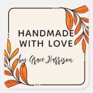 Sticker Carré Verdure Whimsical Fabriqué à la main avec amour