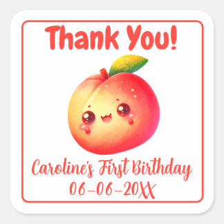 Sticker Carré Verger de fruits doux Kawaii Fête