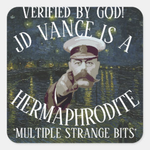 STICKER CARRÉ VÉRIFIÉ ! CONFIRMÉ ! HERMAPHRODITE JD VANCE