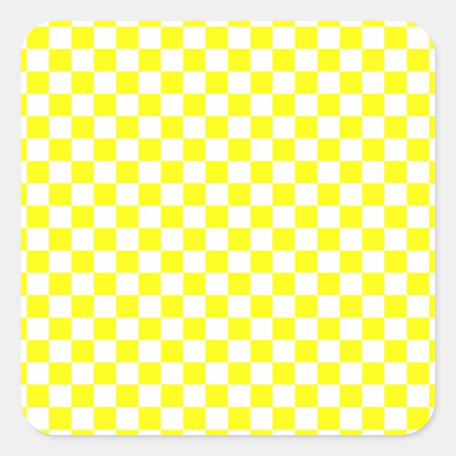 Sticker Carré Vérifié jaune (Devant)