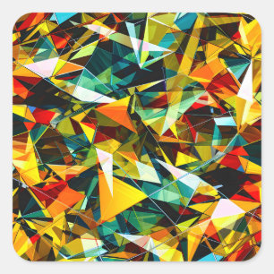 Sticker Carré Verre cristal abstrait géométrique moderne coloré
