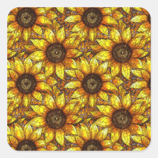 Sticker Carré Verre tendu de tournesol