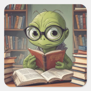 Sticker Carré Vers de livre