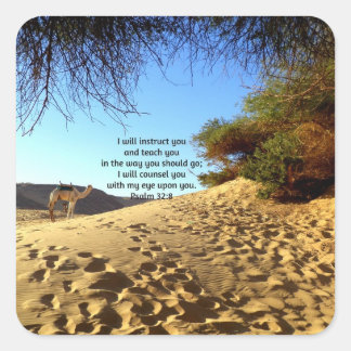 Sticker Carré Versets bibliques Citation Inspirationnelle Psaume