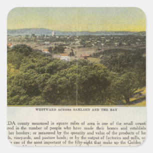 Sticker Carré Verso le comté d'Alameda, Oakland et la baie