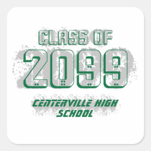 Sticker Carré vert détendu classe moderne