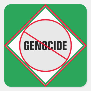 Sticker Carré Vert rouge anti-génocide