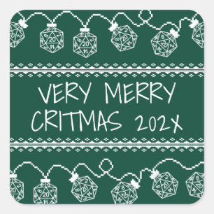 Sticker Carré Vert RPG Imaginaire Tabletop Jeu