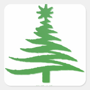 Sticker Carré Vert sapin de Noël