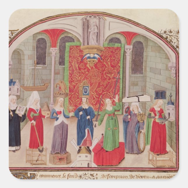 Sticker Carré Vertus théologiques et cardinales (Devant)