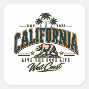 Sticker Carré Veste à capuche Varsity pour hommes California Rep
