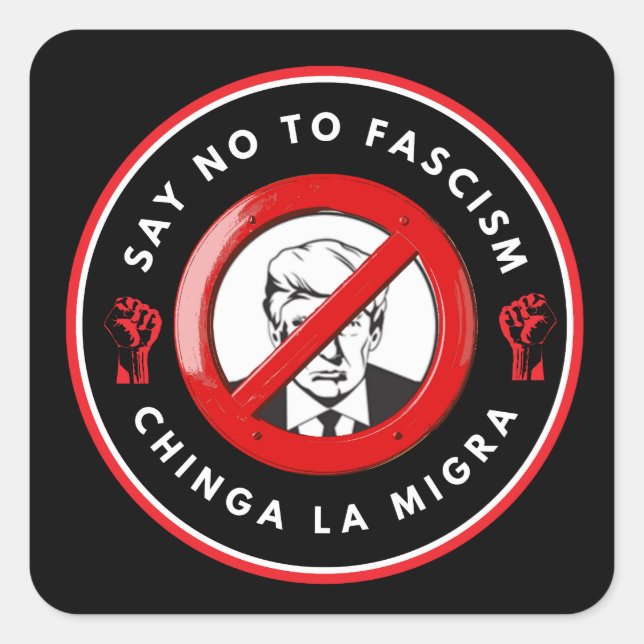 Sticker Carré Veste en jean anti-fasciste (Devant)