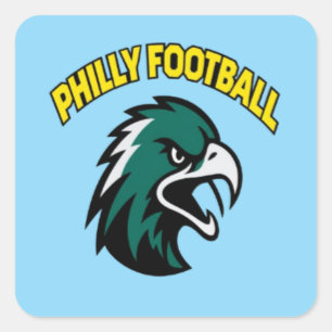 Sticker Carré Vêtements de fan de football de Philly mascotte Ea