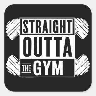 Sticker Carré Vêtements de sport Straight Outta The Gym