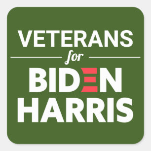 Sticker Carré Vétérans pour Biden Harris Texte personnalisé vert