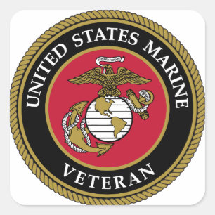 Sticker Carré Vétérinaire de la marine américaine bleu