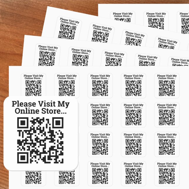 Sticker Carré Veuillez visiter mon code QR de conception de maga (Créateur téléchargé)