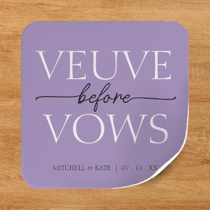 Sticker Carré Veuve Before Vows Lavande Mariage Shower