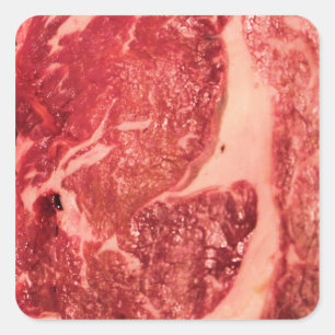 Sticker Carré Viande Rouge Crue de Qualité Supérieure Photo Ma