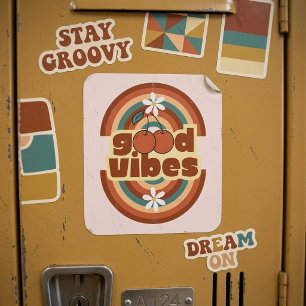 Sticker Carré Vibes de bonne humeur