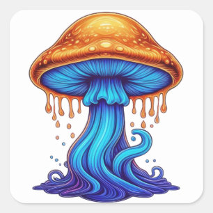 Sticker Carré Vibes de champignons fondus